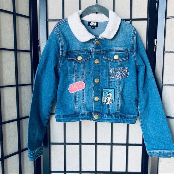girls denim jacket with patches